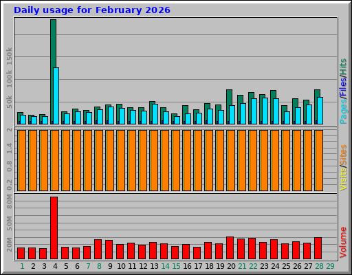 Daily usage for February 2026